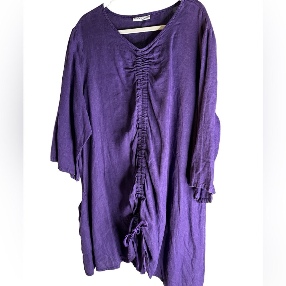 Bryn Walker 3x purple linen long top
